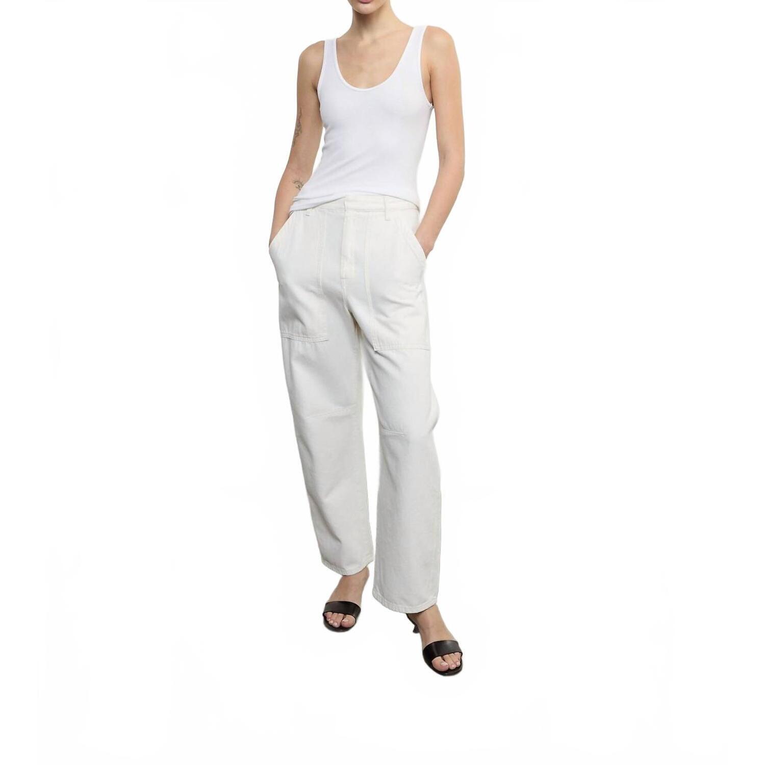 New Enza Costa Utility Pant In Ecru